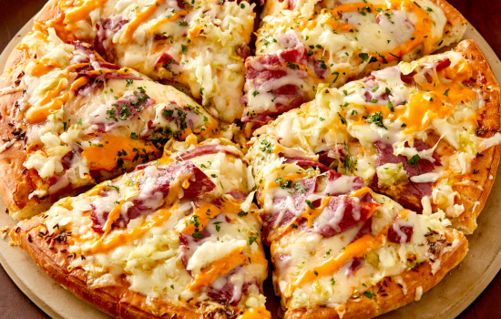 A pizza made with a BONICI(R) Dough Sheet