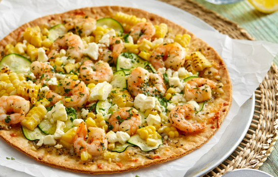 A flatbread pizza made with BONICI(R) Flatbread